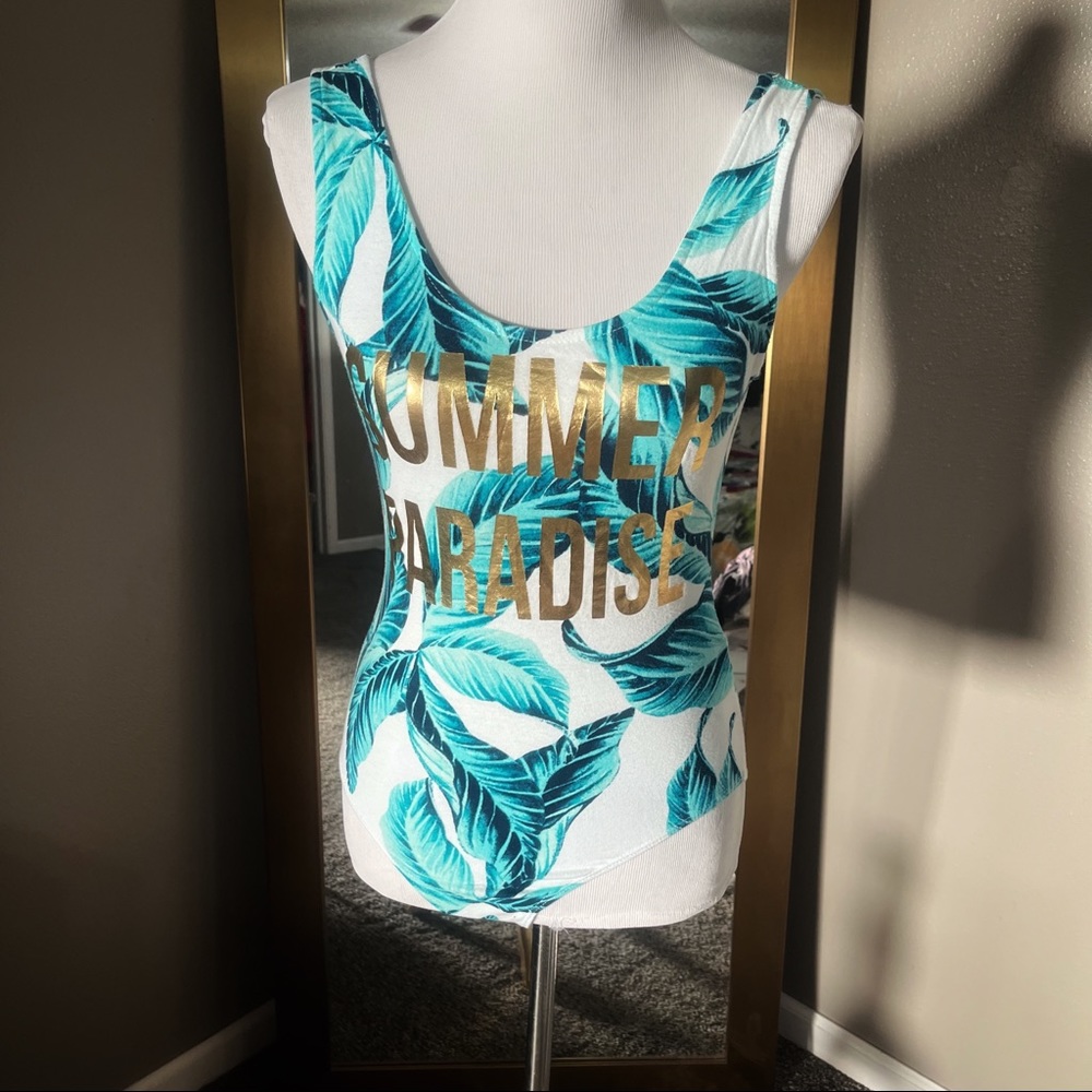 CHAROLETTE RUSSE summer paradise low back bodysuit